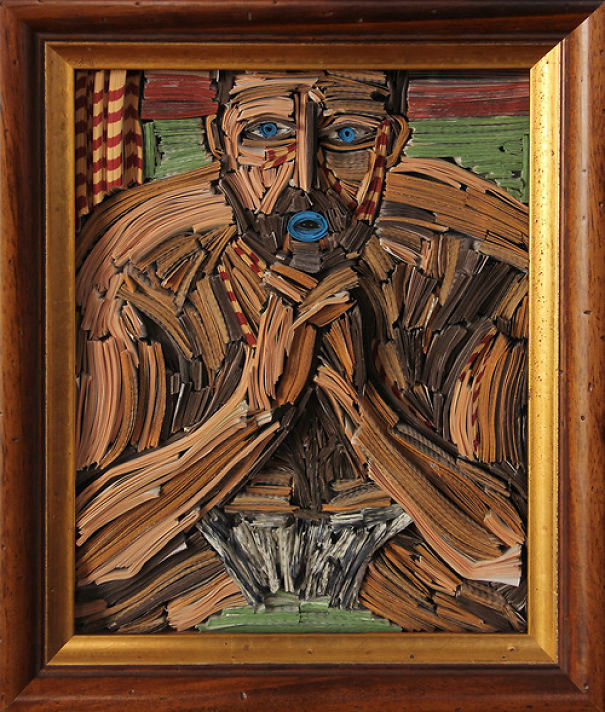 變廢為寶：舊書報變成藝術雕塑(圖4)