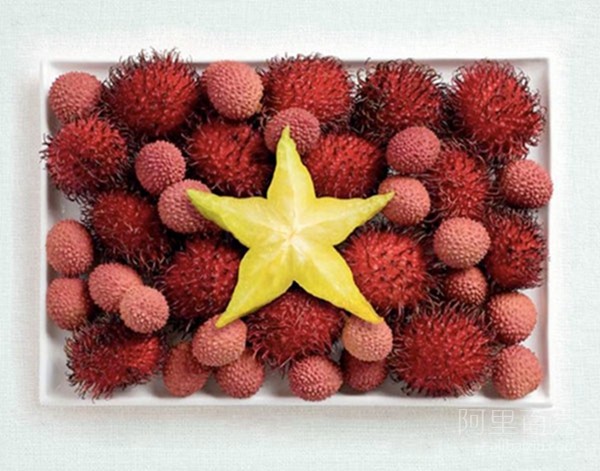 用食物組成的各國國旗 邊學知識邊享美味--置頂表情