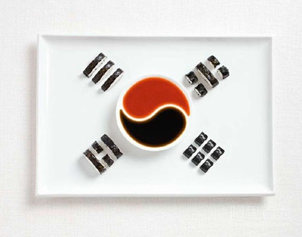 用食物組成的各國國旗 邊學知識邊享美味--置頂表情